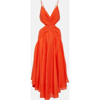 Zimmermann Raie cutout linen midi dress - orange - M