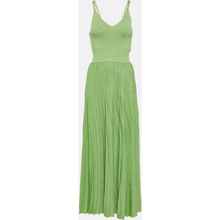 Proenza Schouler Pleated metallic knit maxi dress - green - M