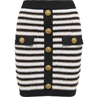Balmain Striped high-rise knit miniskirt - multicoloured - XL+