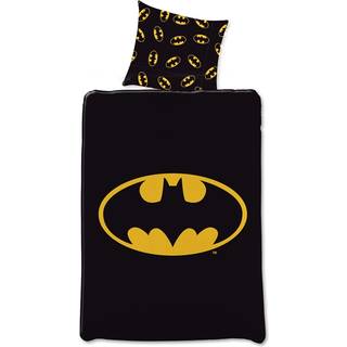 Batman sengetøj - 140x200 cm - Stort Batman logo - Vendbart dynebetræk - 100% bomulds sengesæt