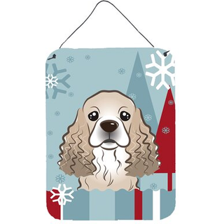 """" Caroline's Treasures Winter Holiday Cocker Spaniel Wall eller Door Hanging Prints BB1712DS812 8HX12W Multicolor """"