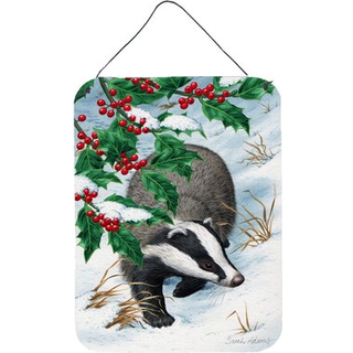 """" Caroline's Treasures Badgers med Holly Berries Wall eller Door Hanging Prints ASA2039DS1216 16HX12W Multicolor """"
