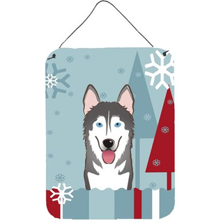 """" Caroline's Treasures Winter Holiday Alaskan Malamute Wall eller Door Hanging Prints BB1714DS812 8HX12W """"
