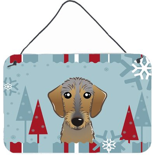 """" Caroline's Treasures Winter Holiday Wirehaired Dachshund Wall eller Door Hanging Prints BB1729DS812 8HX12W """"