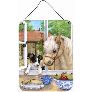 """" Caroline's Treasures Jack Russel Puppy and Foal Horse Wall eller Door Hanging Prints CDCO0379DS1216 16HX12W multicolor """"