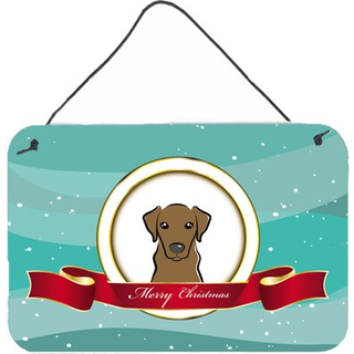"""" Caroline's Treasures Chocolate Labrador god julevæg eller dør hængende tryk BB1544DS812 8HX12W """"