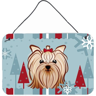 """" Caroline's Treasures Winter Holiday Yorkie Yorkshire Terrier Wall eller Door Hanging Prints BB1700DS812 8HX12W """"