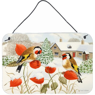 """" Caroline's Treasures European Goldfinches Wall eller Door Hanging Prints ASA2189DS812 8HX12W Multicolor """"