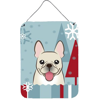 """" Caroline's Treasures Winter Holiday French Bulldog Wall eller Door Hanging Prints BB1734DS1216 16HX12W Multicolor """"
