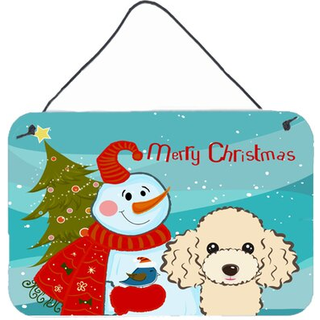 """" Caroline's Treasures Snowman med Buff Poodle Wall eller Door Hanging Prints BB1878DS812 8HX12W """"