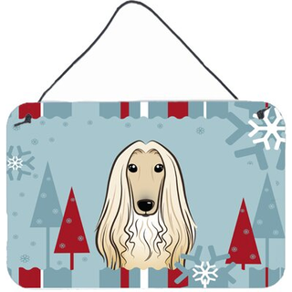 """" Caroline's Treasures Winter Holiday Afghan Hound Wall eller Door Hanging Prints BB1740DS812 8HX12W Multicolor """"