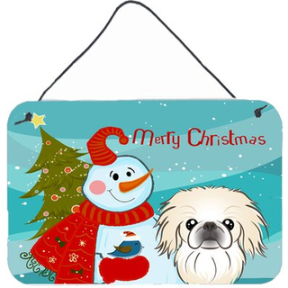 """" Caroline's Treasures Snowman med Pekingese Wall eller Door Hanging Prints BB1841DS812 8HX12W Multicolor """"
