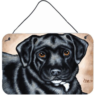 """" Caroline's Treasures Black Bart The Labrador Wall eller Door Hanging Prints AMB1415DS812 8 """" ""H X 12"" """" W Multicolor """"