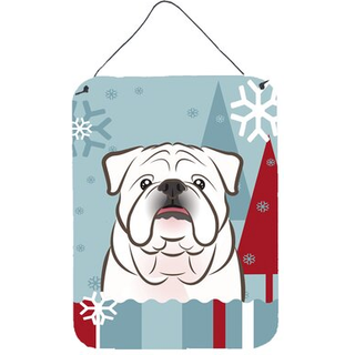 """" Caroline's Treasures Winter Holiday White English Bulldog Wall eller Door Hanging Prints BB1716DS1216 16 """" ""H X 12"" """" W Multicolor """"