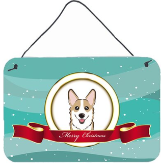 """" Caroline's Treasures Sable Corgi Merry Christmas Wall eller Door Hanging Prints BB1563DS812 8HX12W Multicolor """"