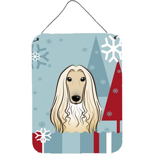 """" Caroline's Treasures Winter Holiday Afghan Hound Wall eller Door Hanging Prints BB1740DS1216 16HX12W Multicolor """"