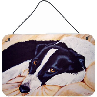 """" Caroline's Treasures Naptime Border Collie Wall eller Door Hanging Prints AMB1080DS812 8 """" ""H X 12"" """" W multicolor """"