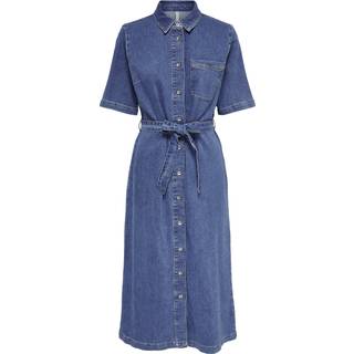 Only - Blå - Onllana Ss Long Dress Dnm REA258 - Medium