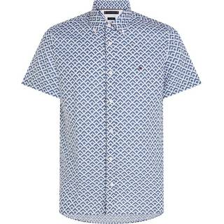 Tommy Hilfiger Herren Kurzarmhemd blau gemustert