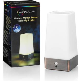 Auraglow trådløs PIR-bevægelsessensor bordlampe med ultra-lys LED, batteridrevet, gang- og natlys