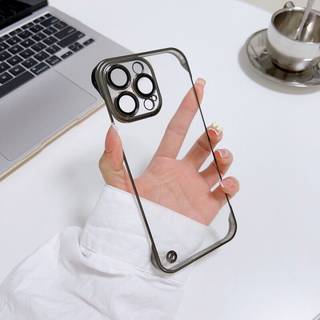 Rammeløst etui til iPhone 14 Pro Max, Transparent/Sort