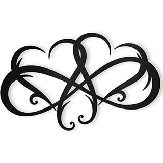Vivegate Infinity Heart Metal Wall Art Sign - 17.5 """" X11 """" Black Wall Sign Infinity Heart Wall Decor Steel Double Heart Decorations Wall Decor