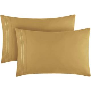 Mellanni Pillow Cases - 2 PC Iconic Collection Pillowcases - Luxury Extra Soft Cooling Pillow Covers - Convolutlukning (King 20 """" X 40 """" Guld)