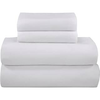 Royale senget?j 300 tr?dt?lling 100% lang h?ftek?mpet bomuldsark s?t - 4 stykker fuldt seng ark 1 monteret ark 1 fladt ark 2 pudebetr?k - ?ndbar