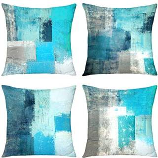 Alricc Tealthrow Pillow Cover Pack med 4 bl?de fl?jls dekorativ pudebetr?k til sovev?relse i sovev?relse (20x20 tommer teal)