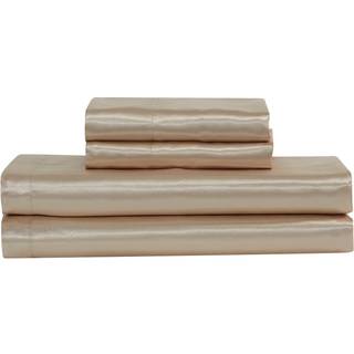 MK Collection 4pc Soft Silky Satin Solid Color Deep Pocket Sheet Set (Champagne King)