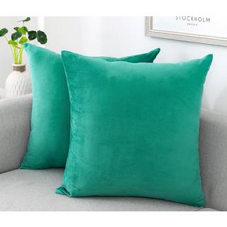 Nini Alle dekorative kastepude d?kker fl?jl bl?d til sofa sofa sovev?relse stue udend?rs pakke med 2 18x18 tommer aqua gr?n