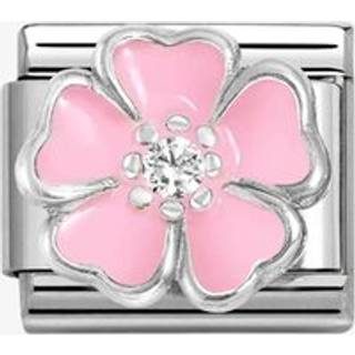 Nomination White Crystal Pink Peach Blossom Charm