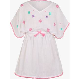 Angels By Accessorize Angels By Accessorize White Floral Embroidered 100% Cotton Kaftan