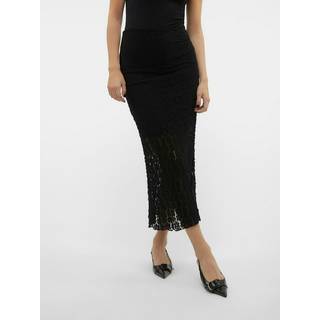 Vero Moda - Sort - Vmivania Mw Ankle Lace Skirt Vma - Medium