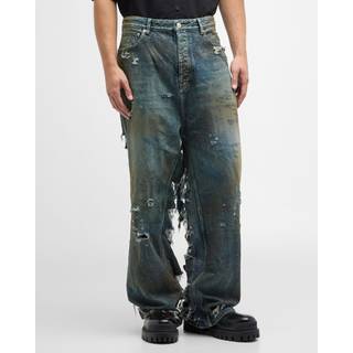 Balenciaga - Super Destroyed Wide-Leg Jeans - Men - Blue - XL