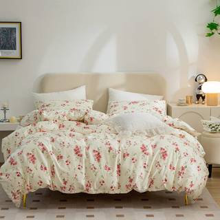 King Size Duvet Cover Floral 100% Cotton 3 stykker King Blomsterstrøet sæt til piger rød blomster chic haven stil blomster mønster trykt konge dy