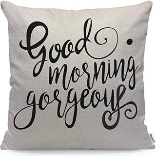 Wondertify Throw Pillow Case Cover Good Morning Gorgeous Lettering Citat Print - Soft Linen Pillow Case til dekorativt sovev?relse/Stue/Sofa/Farm