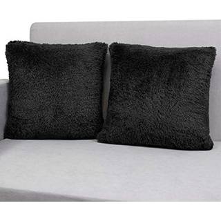 Pavilia fluffy sort kast pude d?kker dekorative accent pude sager til seng sofa sofa bl?d faux pelspude d?k firkantet sherpa pillowcases hjem v?r