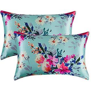 MR & HM Satin Pillowcase til h?r og hud silke Satin Pillowcase 2 Pack Queen Size Pillow Cases S?t med 2 silkeagtigt pudebetr?k med konvolutluknin