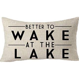 Feleniw bedre til at v?gne ved s?en Adventure venter p? bomuldslinned dekorativ kastepudebetr?k pude kasse Lumbar 12x20 inches