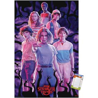 Trends International Netflix Stranger Things: Sæson 3 - Group Wall Poster 22.375 """" X 34 """" Plakat & Mount Bundle