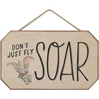 Open road -mærker Disney Dumbo flyver ikke bare svævende hængende trævægindretning - søde dumbo -tegn med inspirerende citat til boligindretning