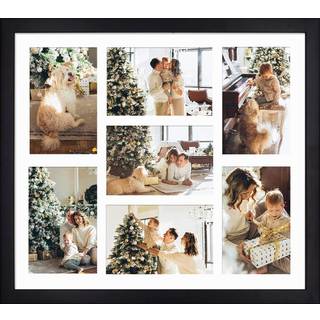 Golden State Art 13.7x15.7 Matted Black Wood 7-?bning til 4 x 6 Collage-billedramme