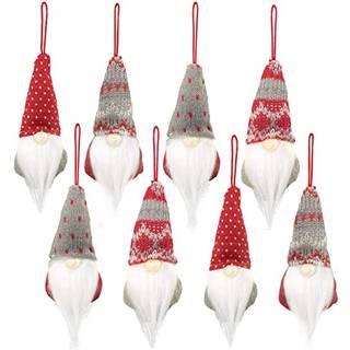 Gnomes juletræ ornamenter sæt af 8 julepynt 2022 håndlavet plys nisser julemanden