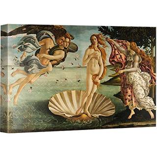 Wall26 F?dsel af Venus af Botticelli Giclee l?rred udskrifter indpakket galleri v?gkunst strakt og indrammet klar til at h?nge 12 """" L x 18 """" W