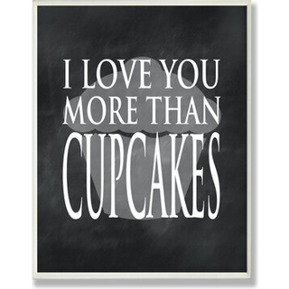 Stupell hjem d? Cor jeg elsker dig mere end cupcakes k?kkenv?g plak 10 x 0,5 x 15 stolt lavet i USA