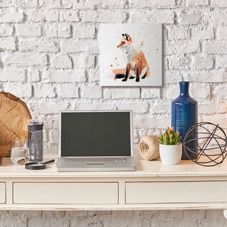 Stupell industrier sidder r?v vandfarvet animal orange maleri design af Victoria Borges Wall Art 17 x 17 l?rred