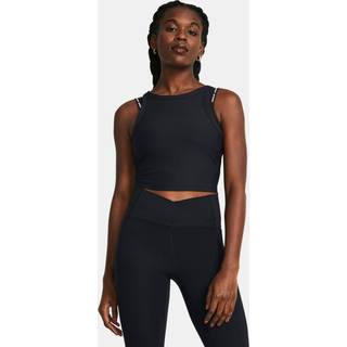 Tanktop Under Armour Meridian Rib Crop Tank-BLK 1384008-001 Størrelse M