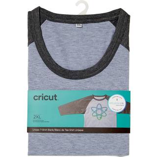 Cricut herre unisex voksen t-shirt blank raglan i m?rk/let lyng gr? 2xl lys heathered gr? xx-stor os