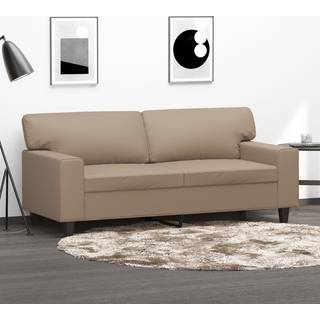 2-personers sofa 140 cm kunstlæder cappuccino